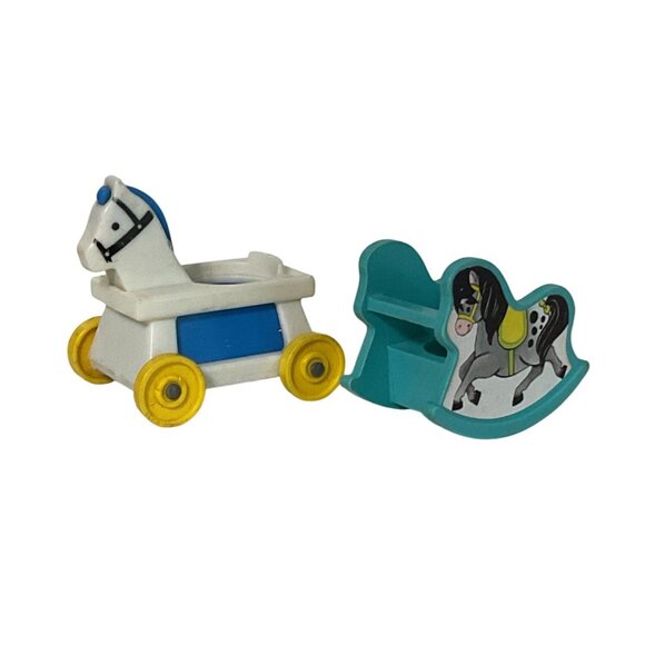 Vintage Fisher Price Little People Rocking Scooting Horse Nursery - Picture 3 of 5